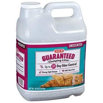 H-E-B Guaranteed Clumping Clay Cat Litter – Unscented, 20 lbs