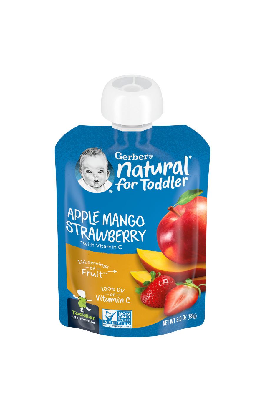 Gerber Natural for Toddler Pouch - Apple Mango & Strawberry; image 1 of 8