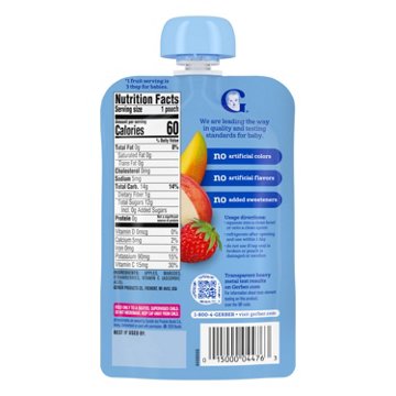Gerber Stage 2 Baby Food Pouch - Apple Mango Strawberry Puree
