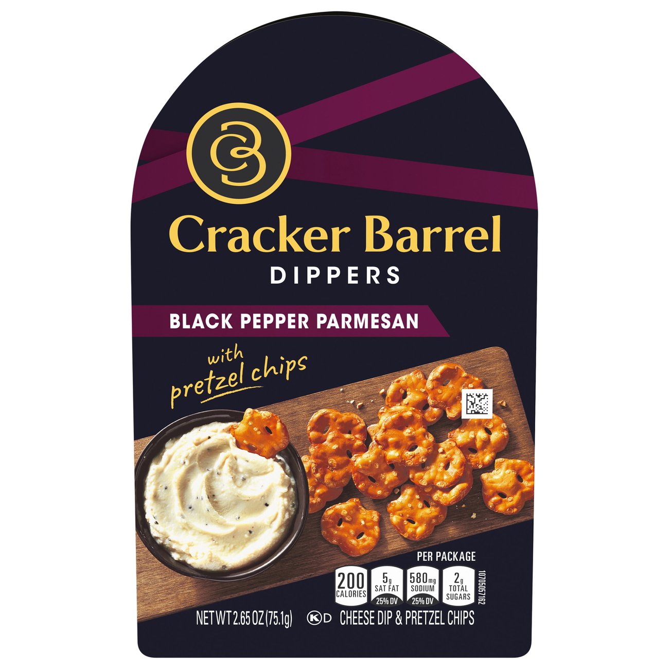 Cracker Barrel Cheese Dip and Pretzels Cracked Black Pepper Parmesan