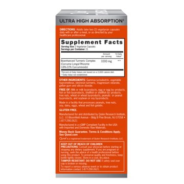 QUNOL Extra Strength Turmeric 1000 mg Softgels, 30 ct