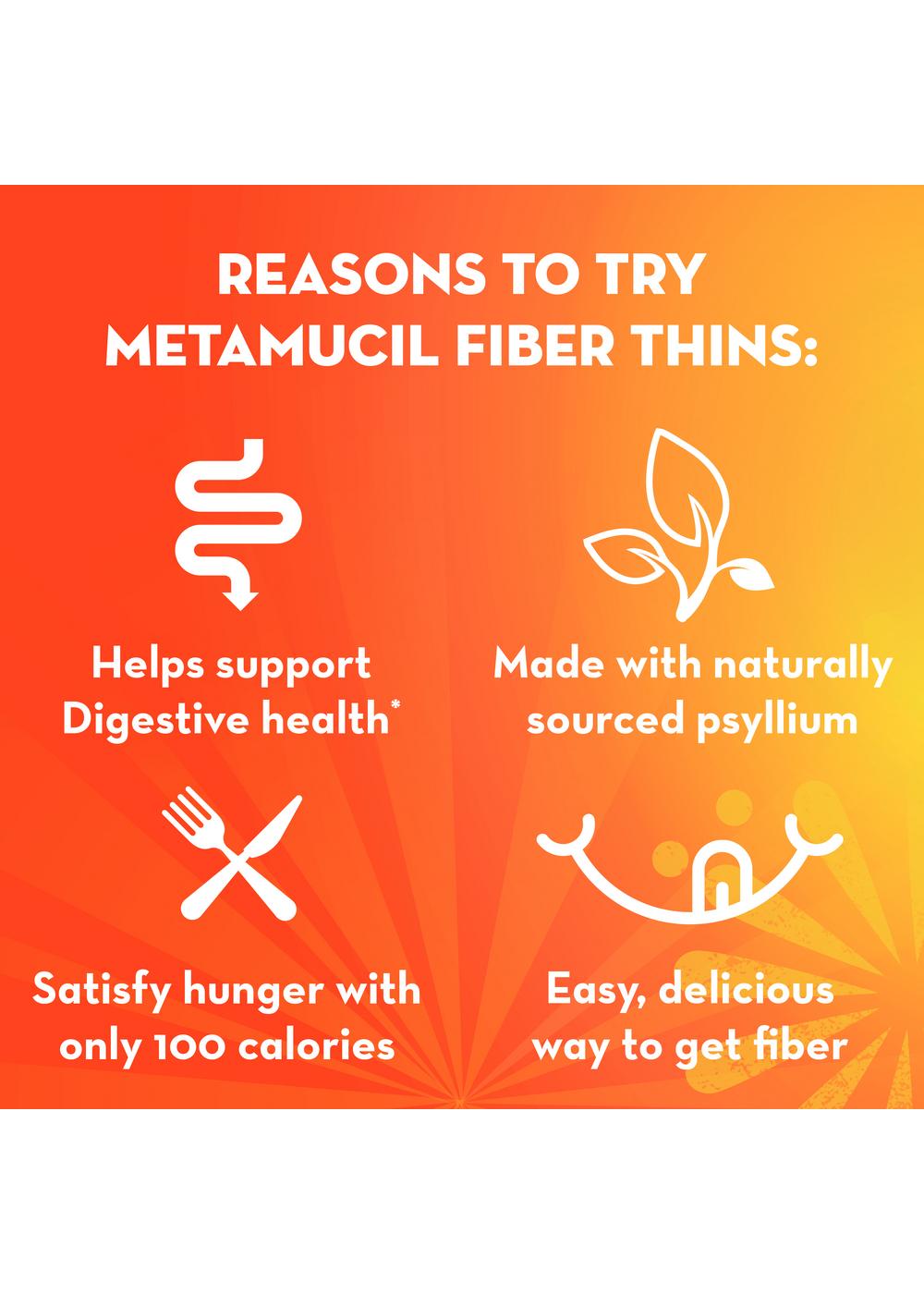Metamucil Fiber Thins, Plant-Based Psyllium Husk Fiber Snack for Digestive Health, Chocolate; image 6 of 6