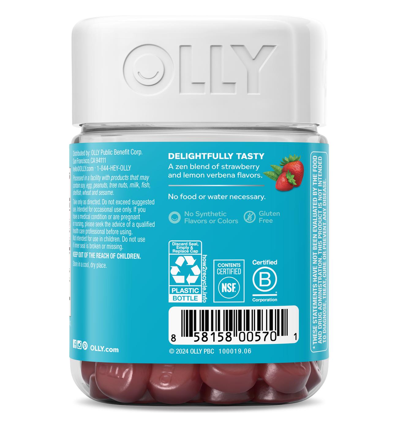 OLLY Goodbye Stress 100 mg GABA, L-Theanine, Lemon Balm Gummies - Berry; image 2 of 5