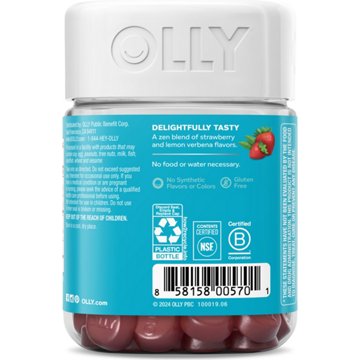 OLLY Goodbye Stress 100 mg GABA, L-Theanine, Lemon Balm Gummies - Berry