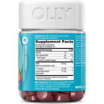 OLLY Goodbye Stress 100 mg GABA, L-Theanine, Lemon Balm Gummies - Berry