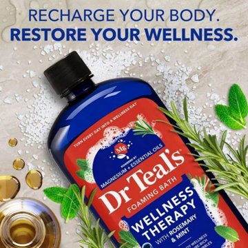 Dr Teal's Foaming Bath Wellness Therapy - Rosemary & Mint, 34 oz
