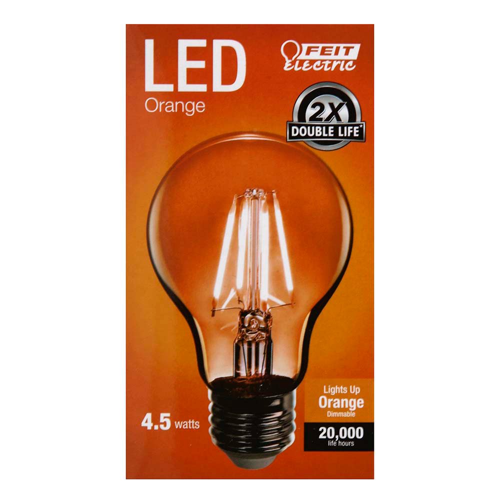 Feit Electric A19 4.5Watt LED Light Bulb Orange Shop Light Bulbs