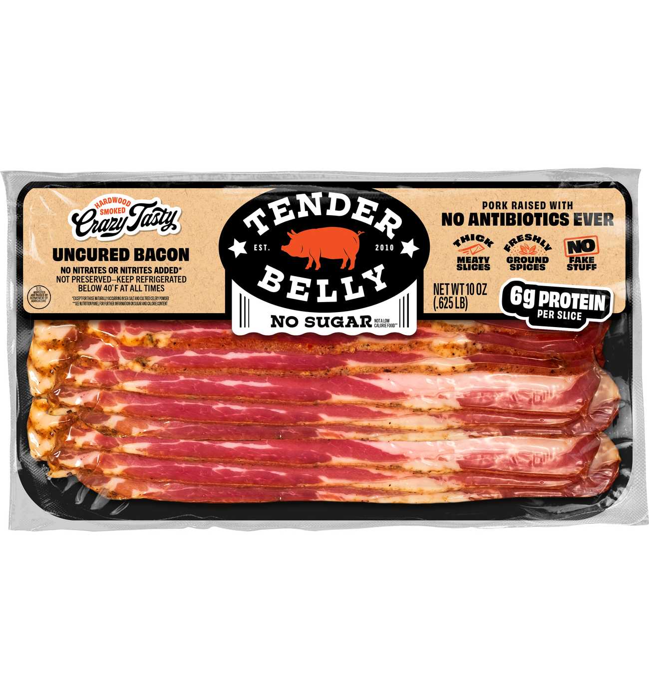 Tender Belly Crazy Tasty Sliced Uncured Bacon - No Sugar; image 1 of 2