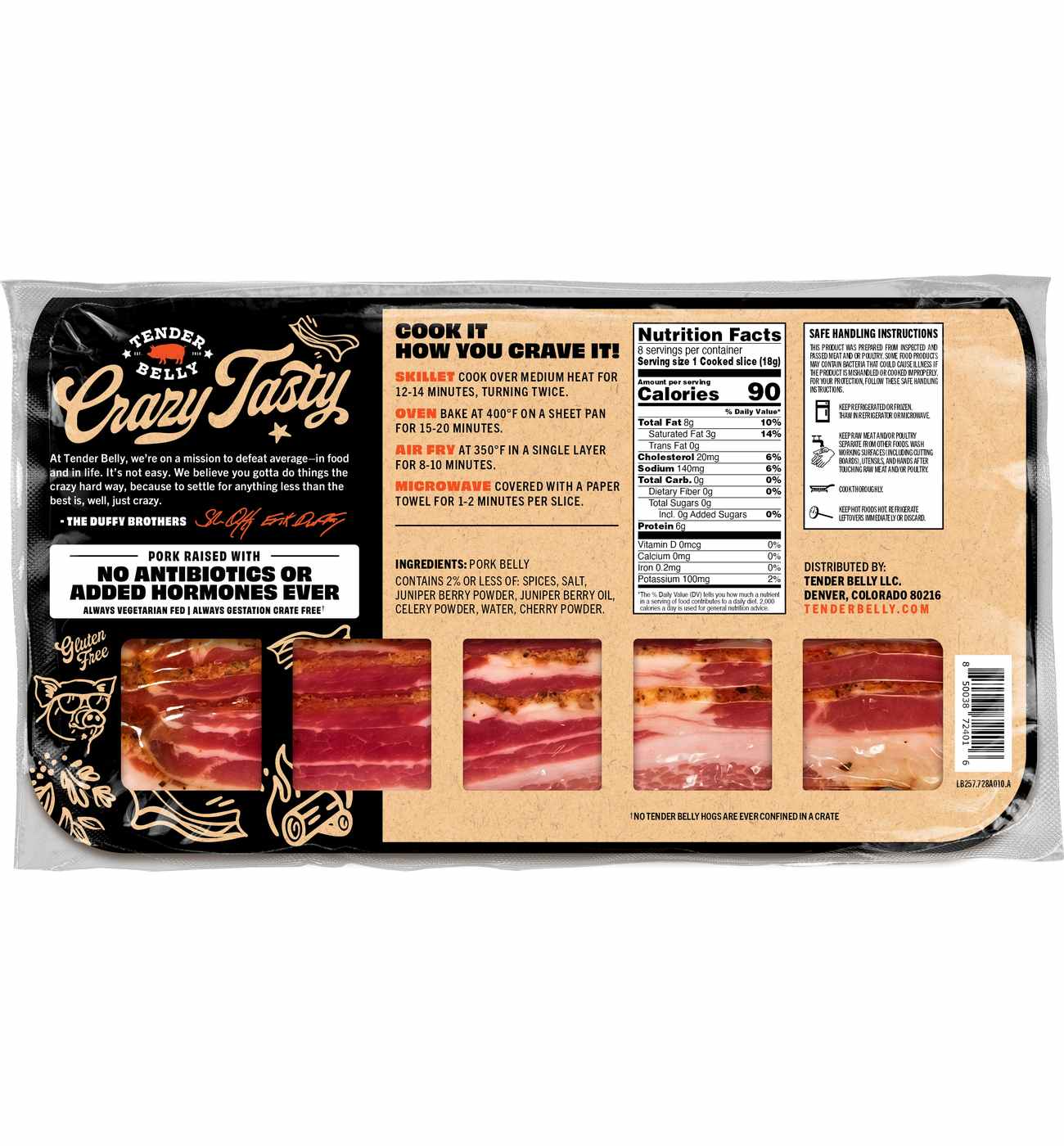 Tender Belly Crazy Tasty Sliced Uncured Bacon - No Sugar; image 2 of 2