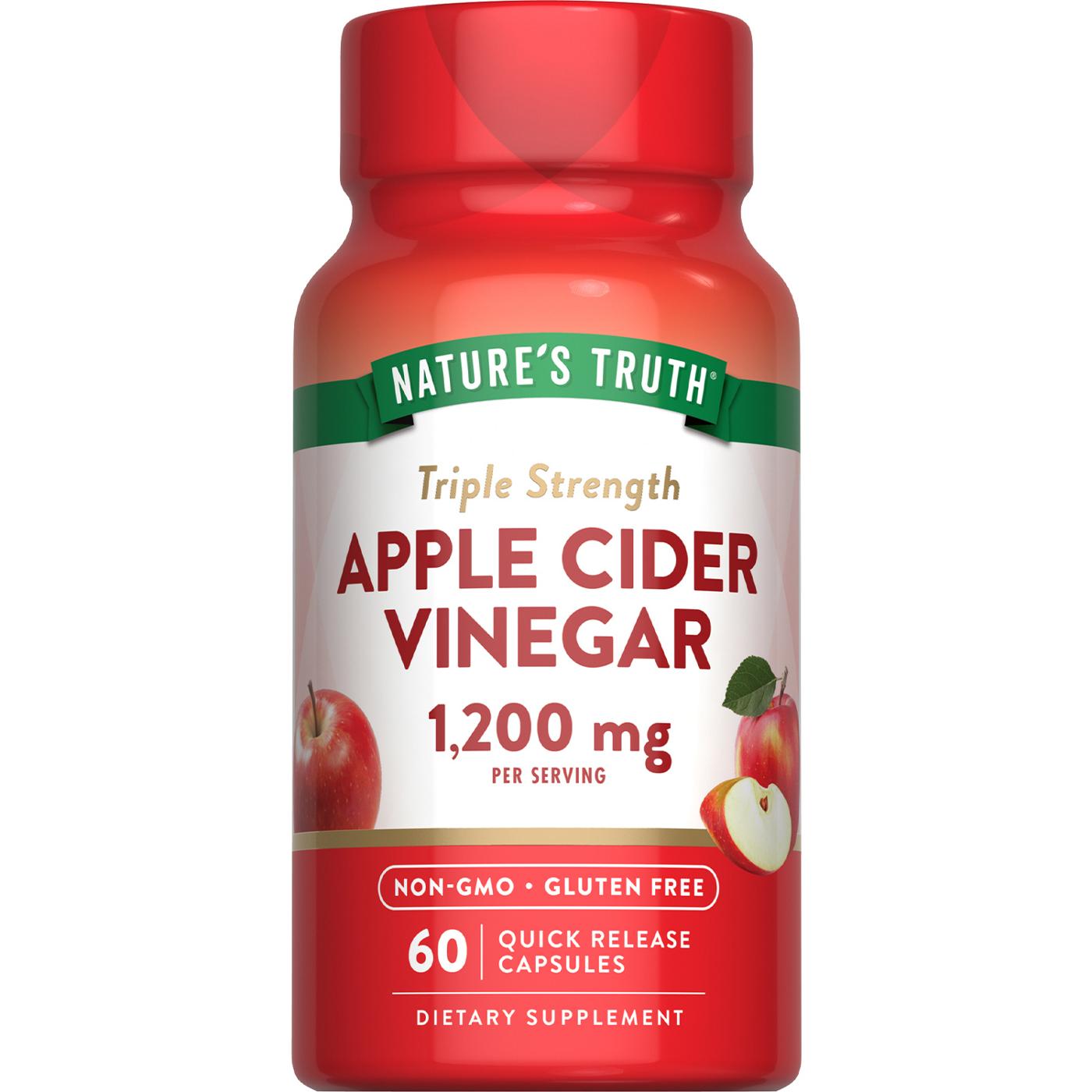 Nature's Truth Triple Strength Apple Cider Vinegar 1200mg Quick-Release Capsules; image 1 of 4