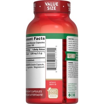 Nature's Truth Triple Strength Apple Cider Vinegar 1200mg Quick-Release Capsules, 200 ct