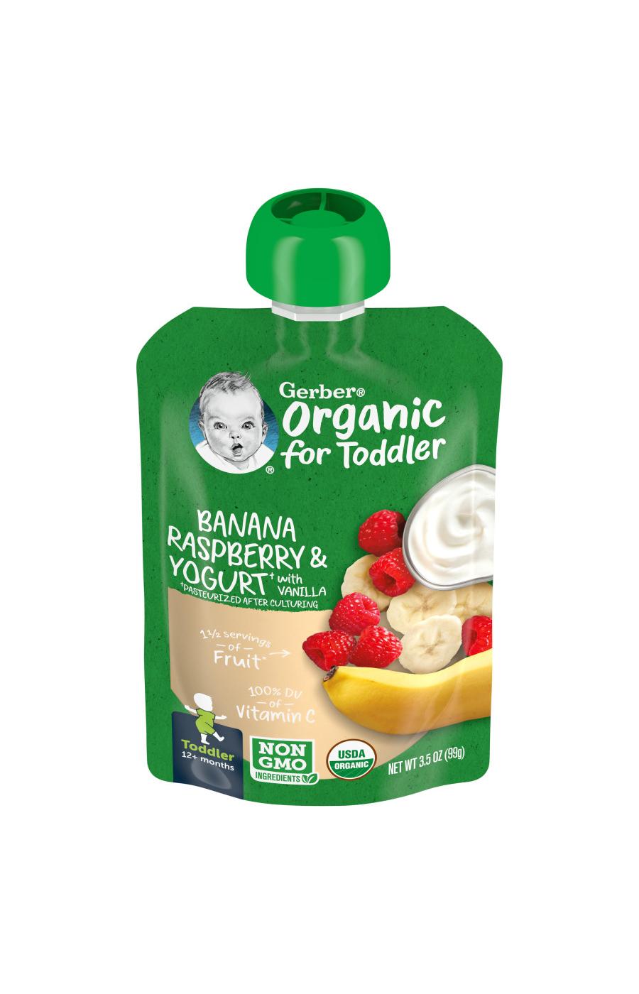 Gerber Organic for Toddler Pouch - Banana Raspberry & Yogurt; image 1 of 8