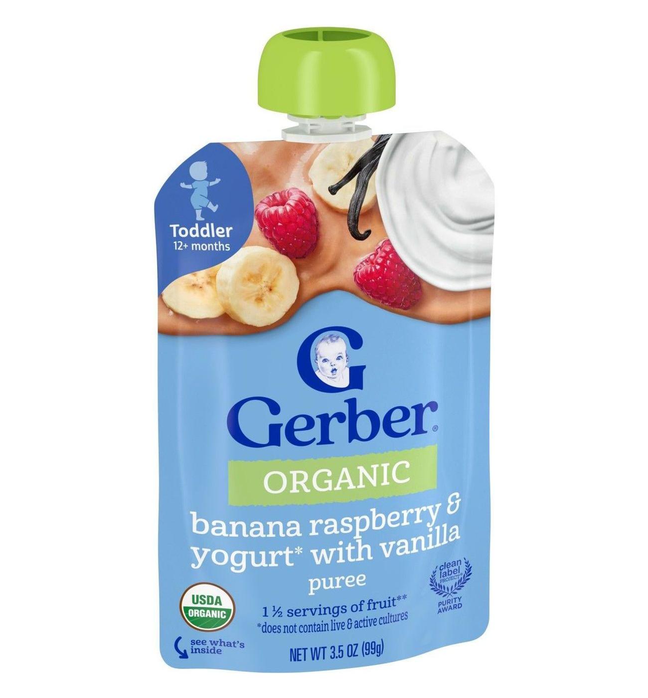 Gerber Organic for Toddler Pouch - Banana Raspberry & Yogurt; image 3 of 5
