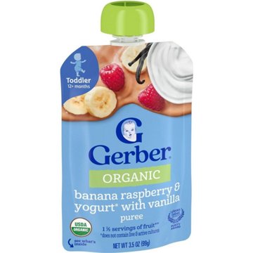 Gerber Organic for Toddler Pouch - Banana Raspberry & Yogurt