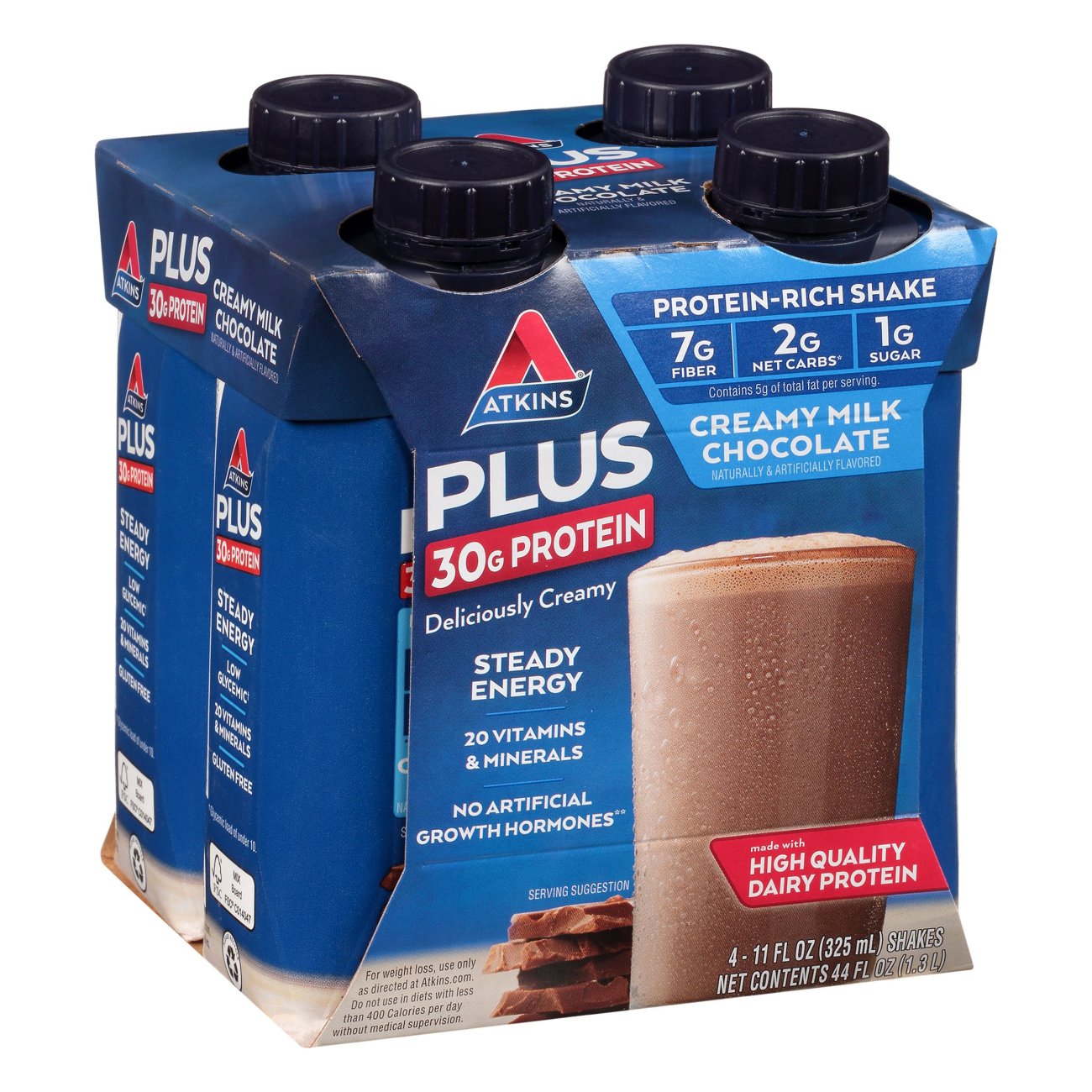 Atkins Plus Protein & Fiber Creamy Milk Chocolate Shake 4 pk - Shop ...