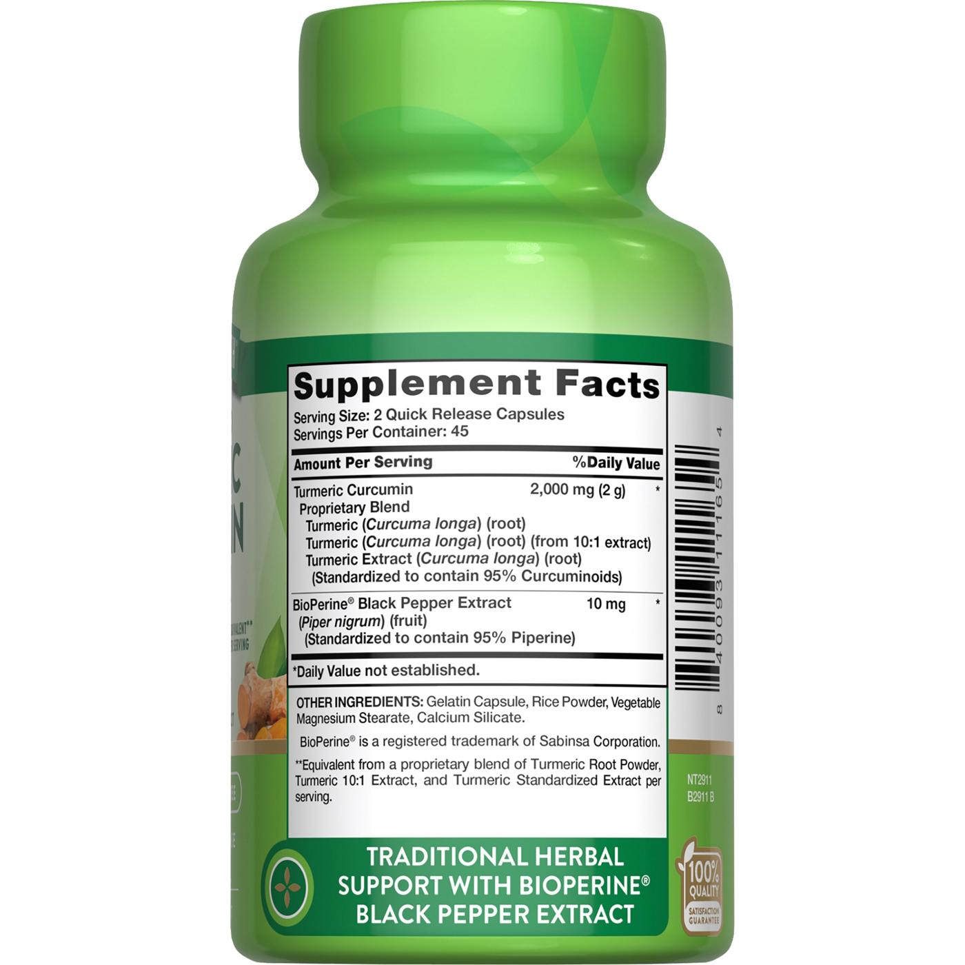 Nature's Truth Turmeric Curcumin Complex Capsules - 2000 mg; image 2 of 4