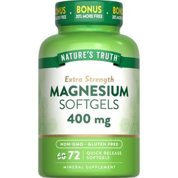 Nature's Truth Extra Strength Magnesium 400mg Quick-Release Softgels, 72 ct