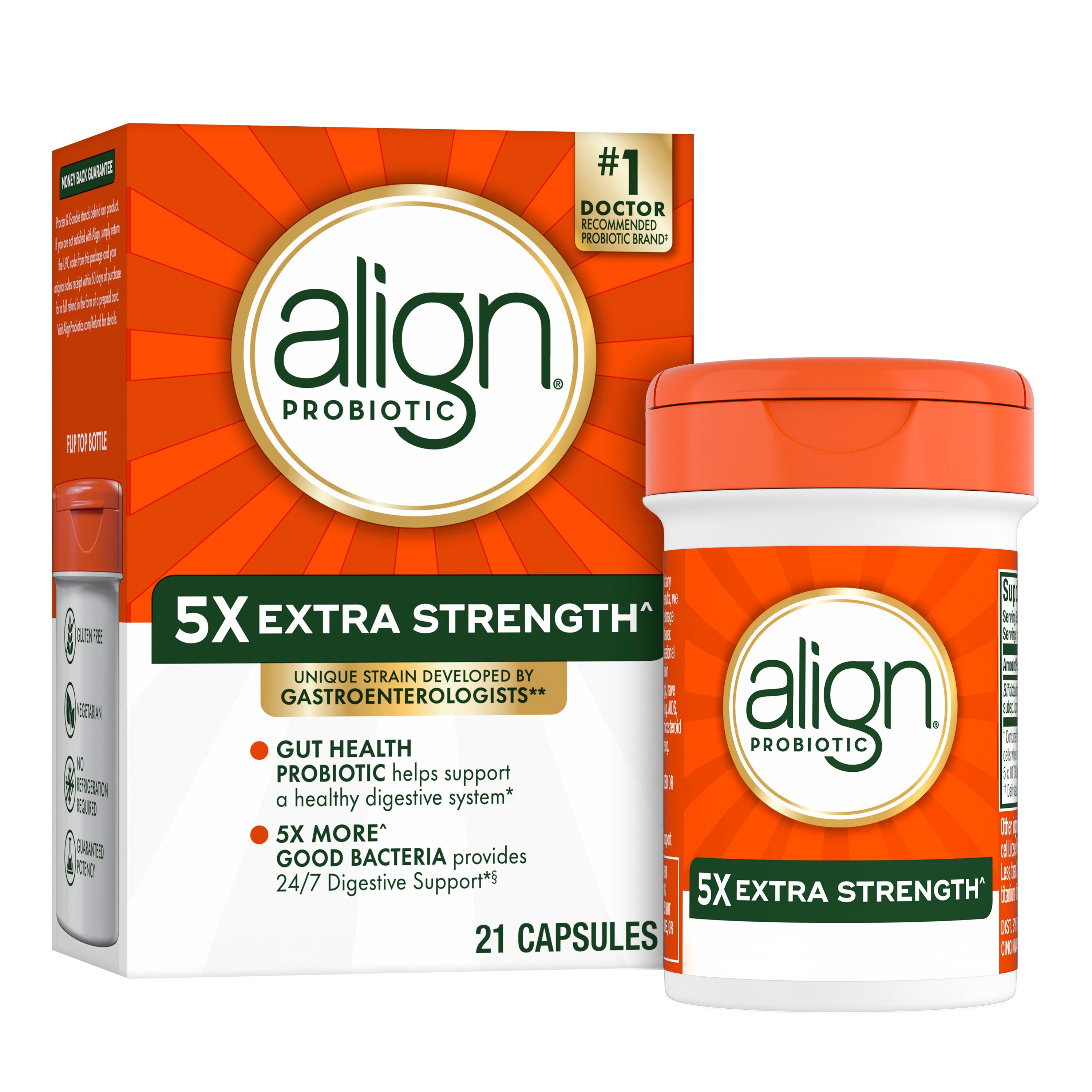 Align Probiotic Extra Strength Capsules, Probiotics for Digestive Health, 21 ct