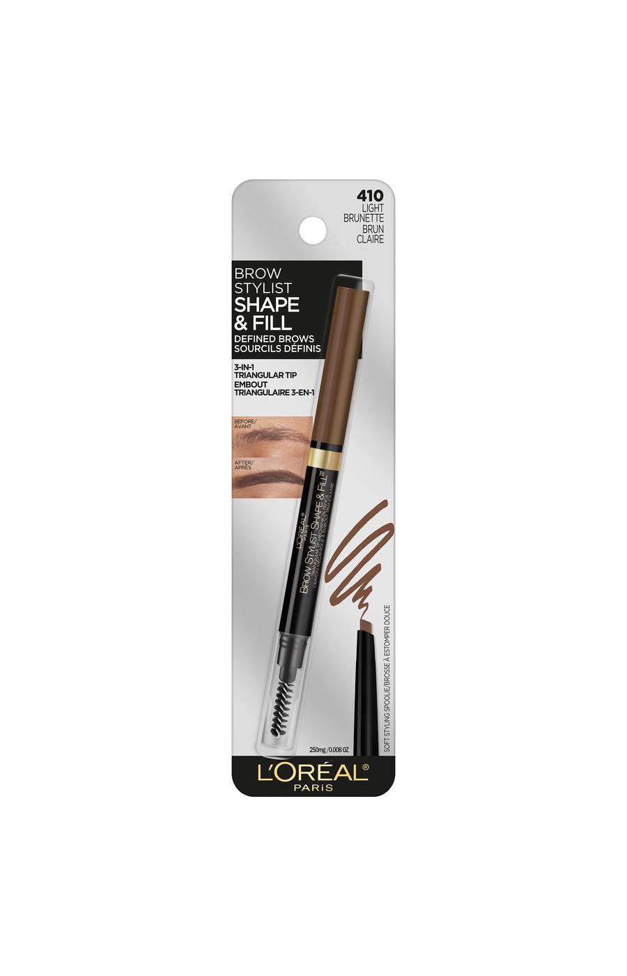L'Oréal Paris Brow Stylist Shape and Fill Mechanical Eye Brow Makeup Pencil Light Brunette; image 1 of 3