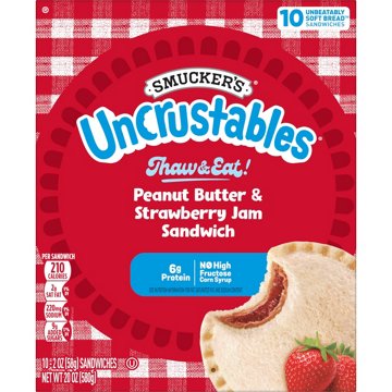 Smucker's Uncrustables Frozen Sandwiches - Peanut Butter & Strawberry Jam