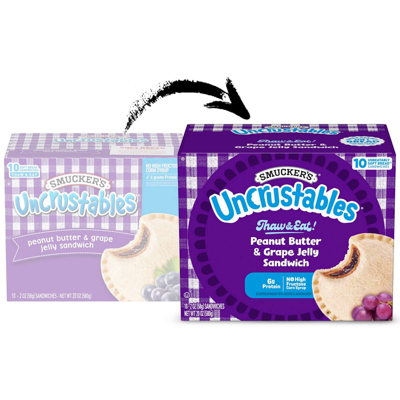 Smucker's Uncrustables Frozen Sandwiches - Peanut Butter & Grape Jelly; image 7 of 8