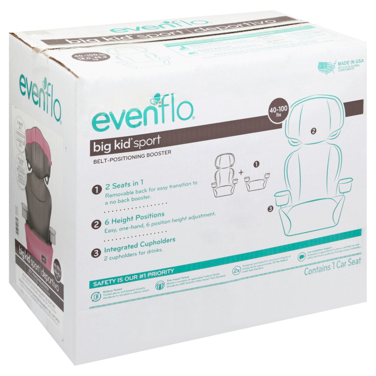 evenflo pink booster seat