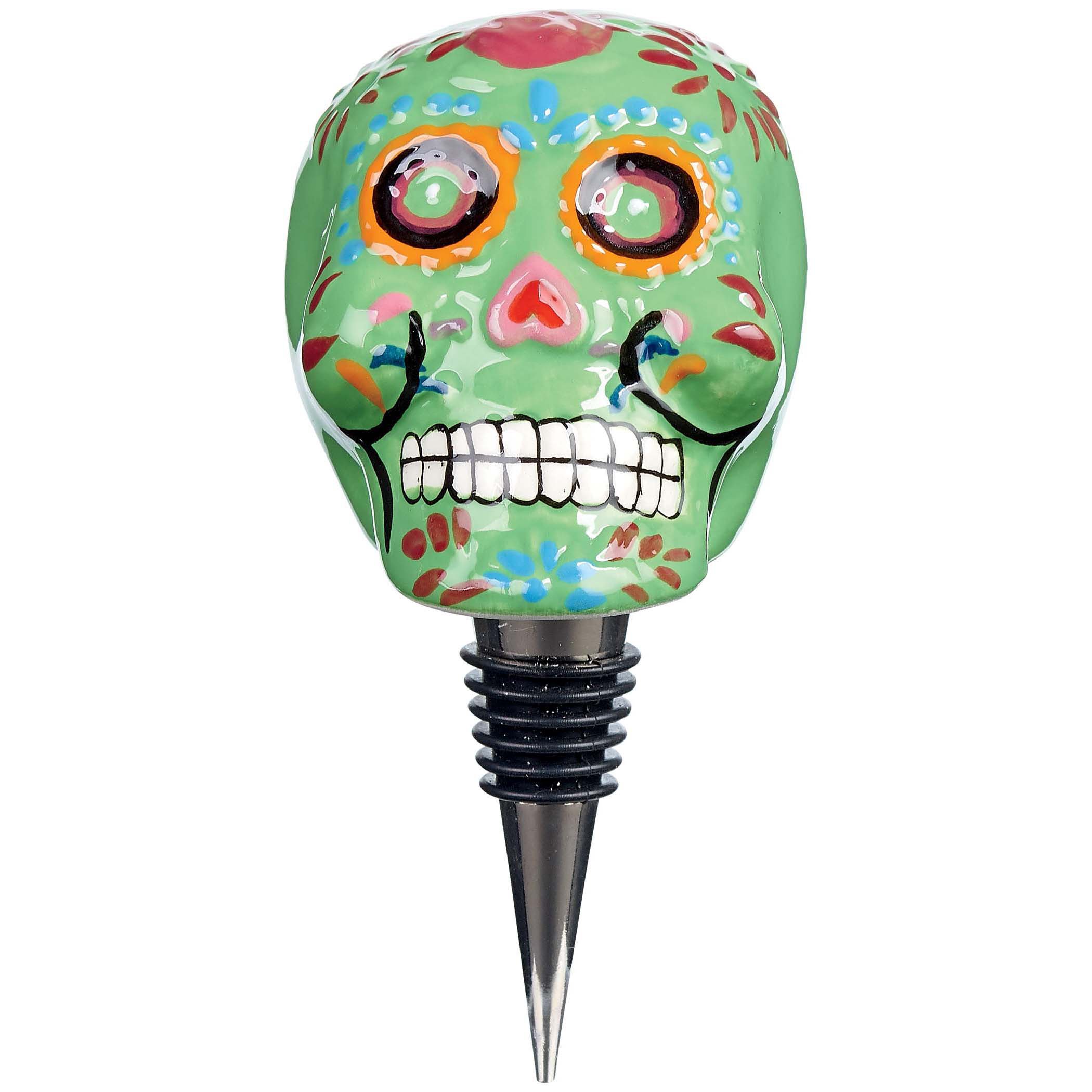 Cocinaware Day Of The Dead Skull Wine Stopper Assorted Shop Bar Tools
