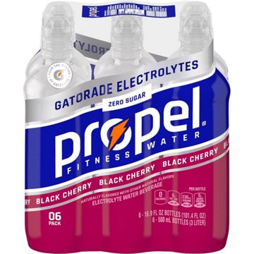 Propel Zero Calorie Black Cherry Water Beverage 6 pk Bottles, 16.9 oz