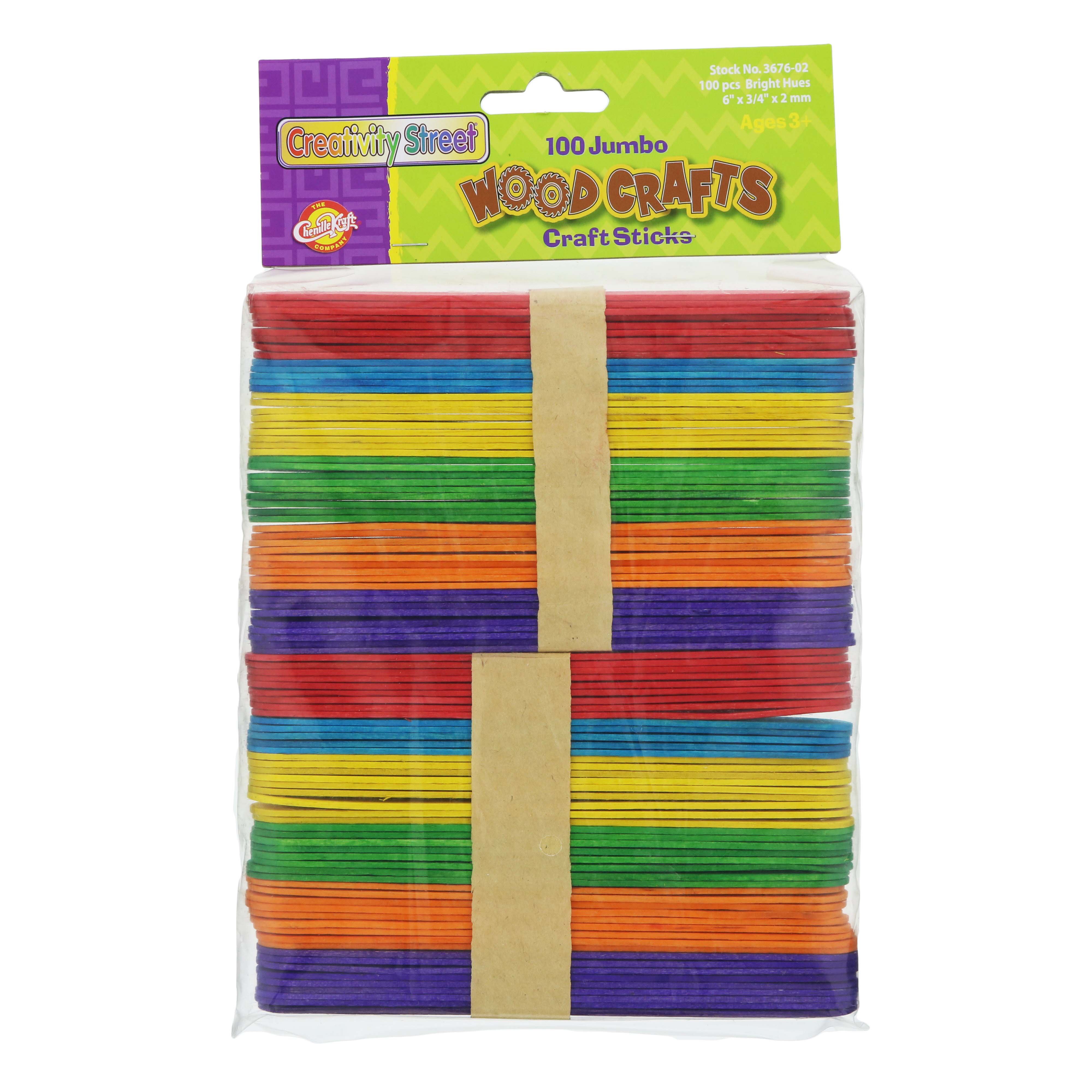 Creativity Street Craft Sticks Jumbo Bright Hues Shop Craft basics at HEB