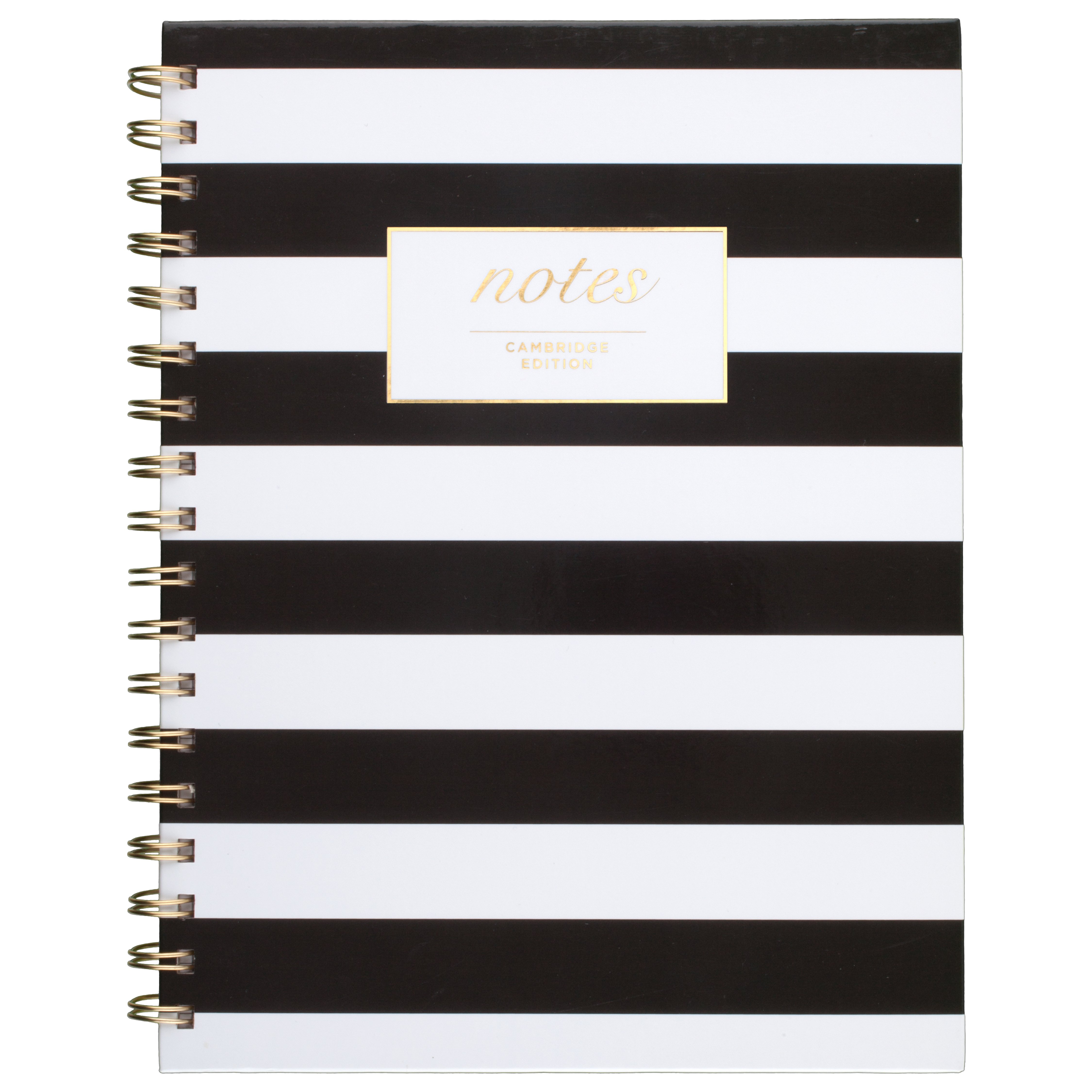 Cambridge Fashion Hardcover Business Notebook, 80 Sheets, Black/White