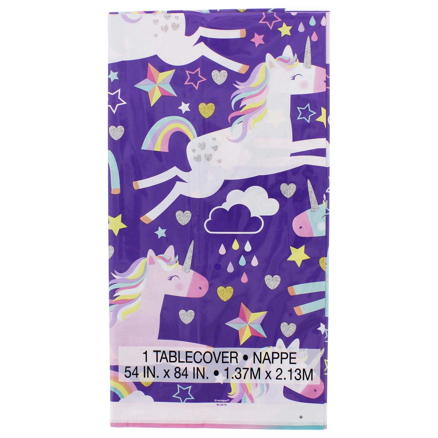 Unique Unicorn Party Rectangle Plastic Table Cover; image 2 of 2