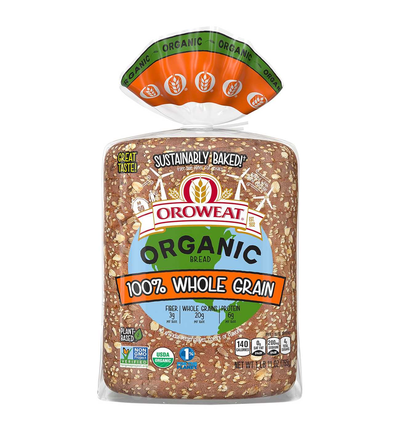 Oroweat Organic 100% Whole Grain Bread; image 1 of 2
