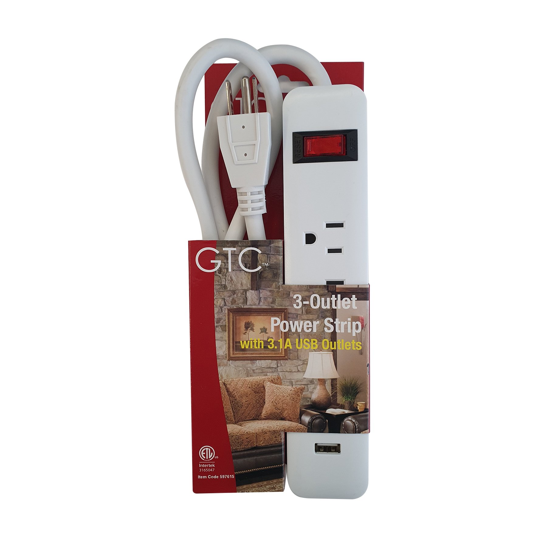 GTC 3Outlet Power Strip With 3.1A USB Outlets Shop