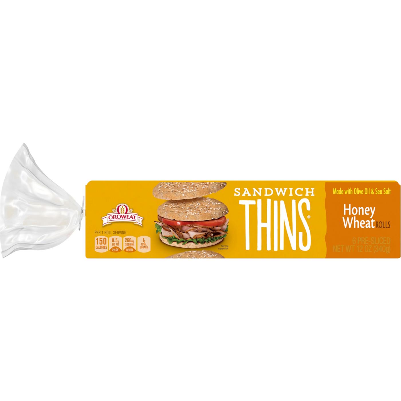 Oroweat Honey Wheat Sandwich Thins; image 1 of 3