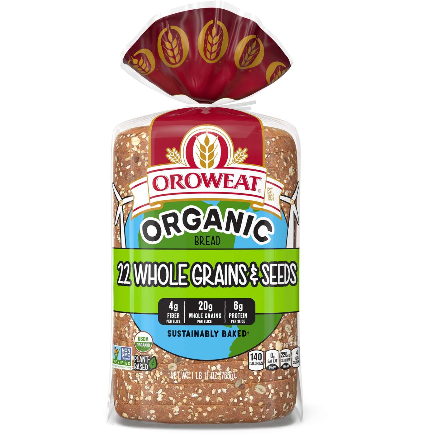 Oroweat Organic 22 Whole Grains & Seeds Bread; image 1 of 3