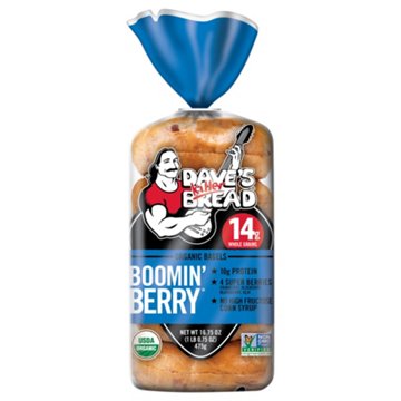 Dave's Killer Bread Boomin' Berry 11g Protein Organic Bagels, 5 ct