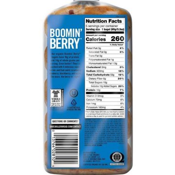 Dave's Killer Bread Boomin' Berry 11g Protein Organic Bagels, 5 ct