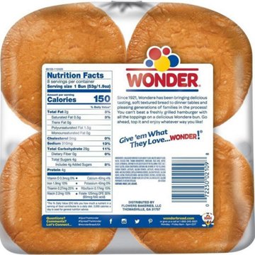 Wonder Hamburger Buns, 8 ct