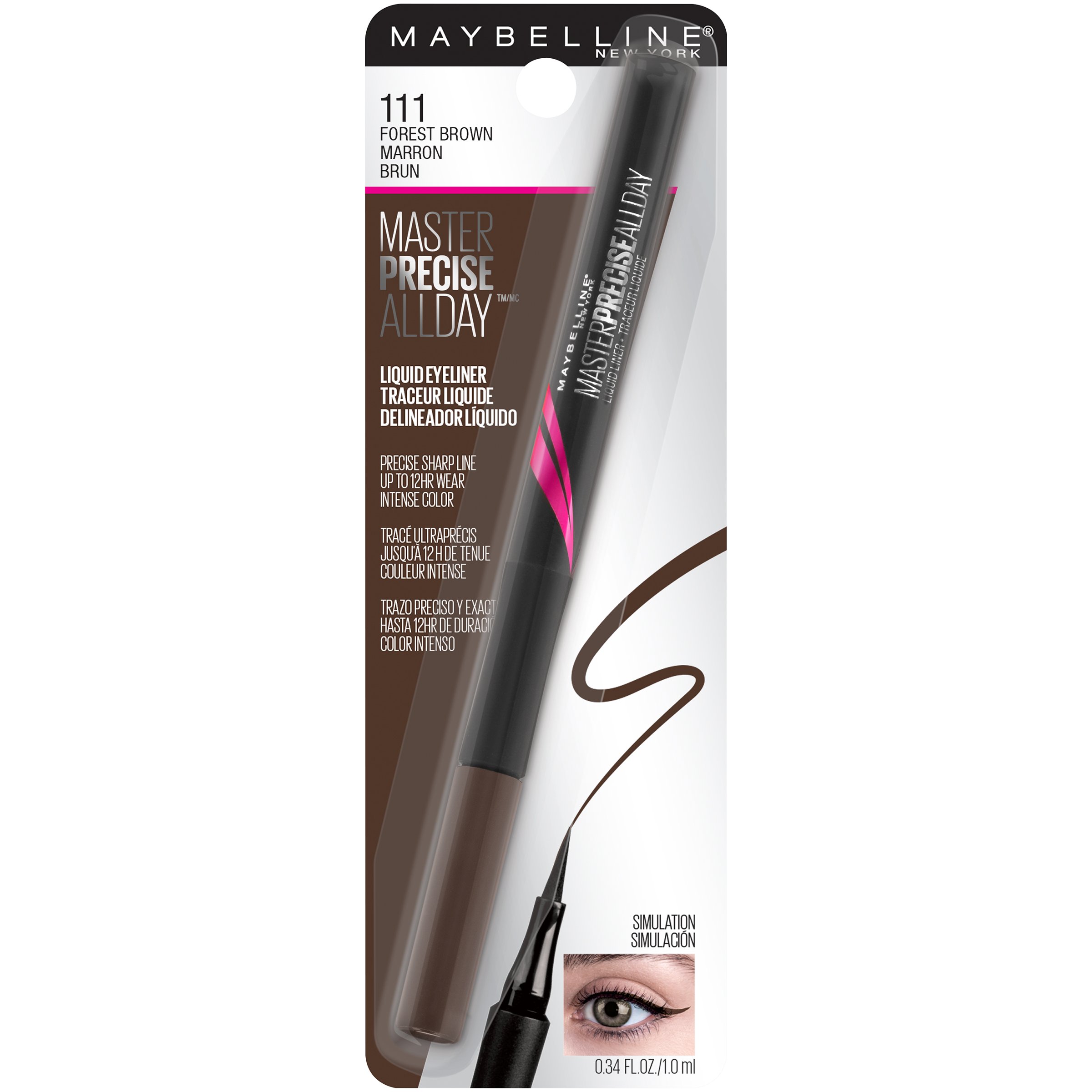 Maybelline Eyestudio Master Precise All Day Liquid Eyeliner, Forest Brown -  Shop Eyeliner at H-E-B