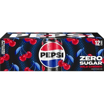 Pepsi Zero Sugar Soda Soft Drink Wild Cherry 12 pk Cans