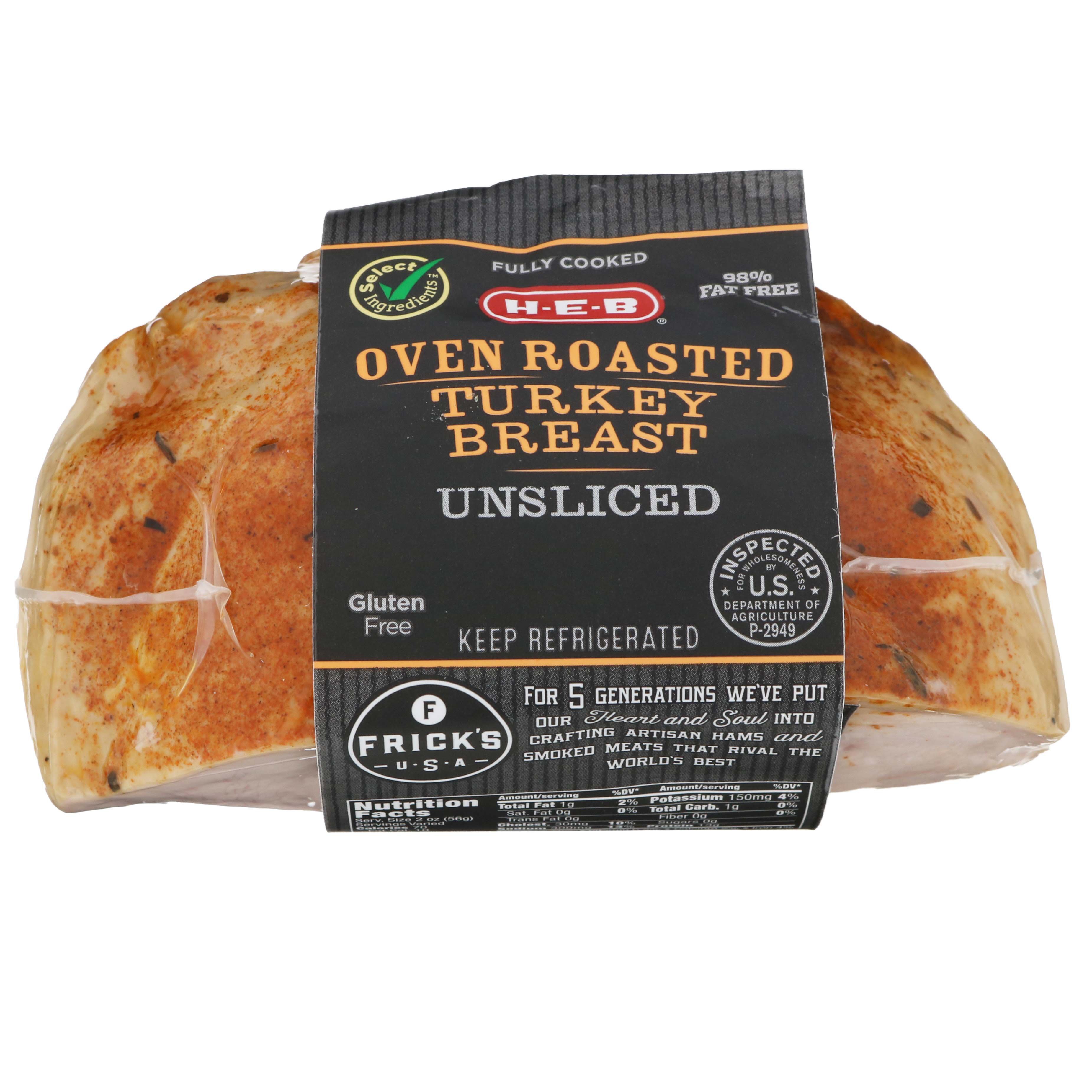 H-E-B Fully Cooked Oven Roasted Turkey Breast - Shop Meat At H-E-B