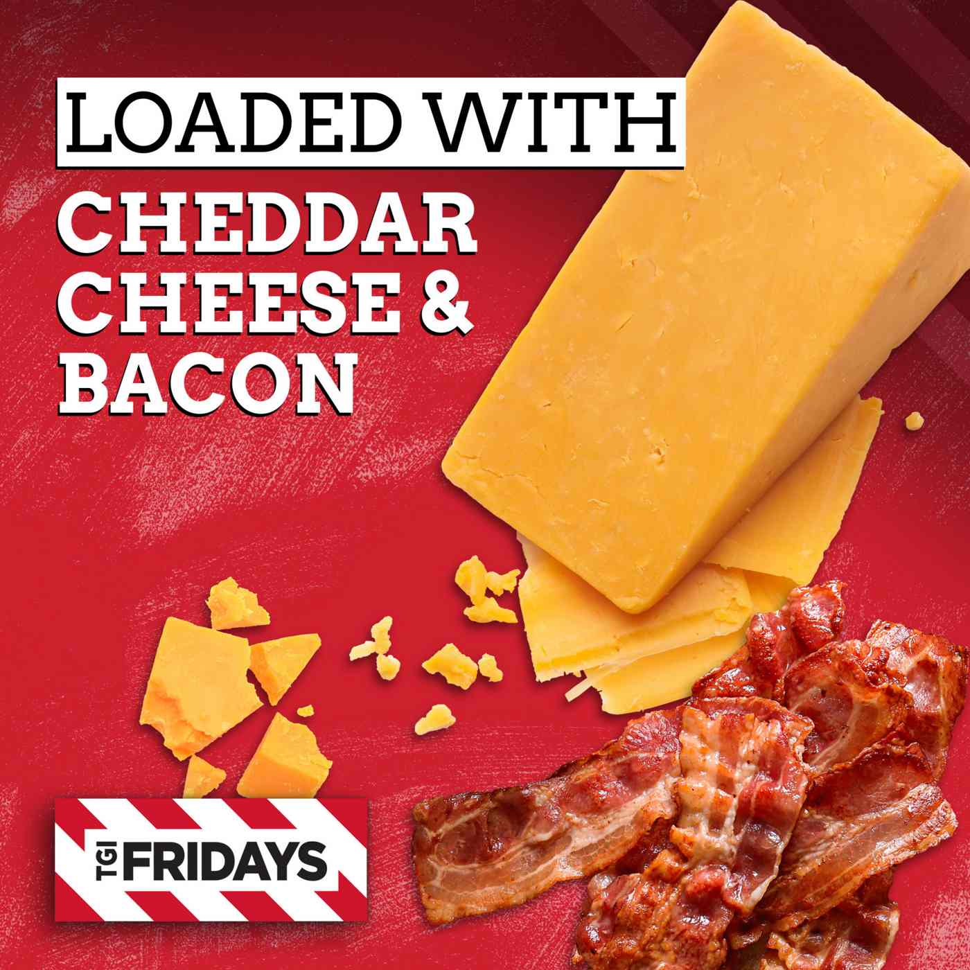 TGIF TGI Fridays Cheddar & Bacon Loaded Potato Skins, Frozen Appetizer; image 7 of 9