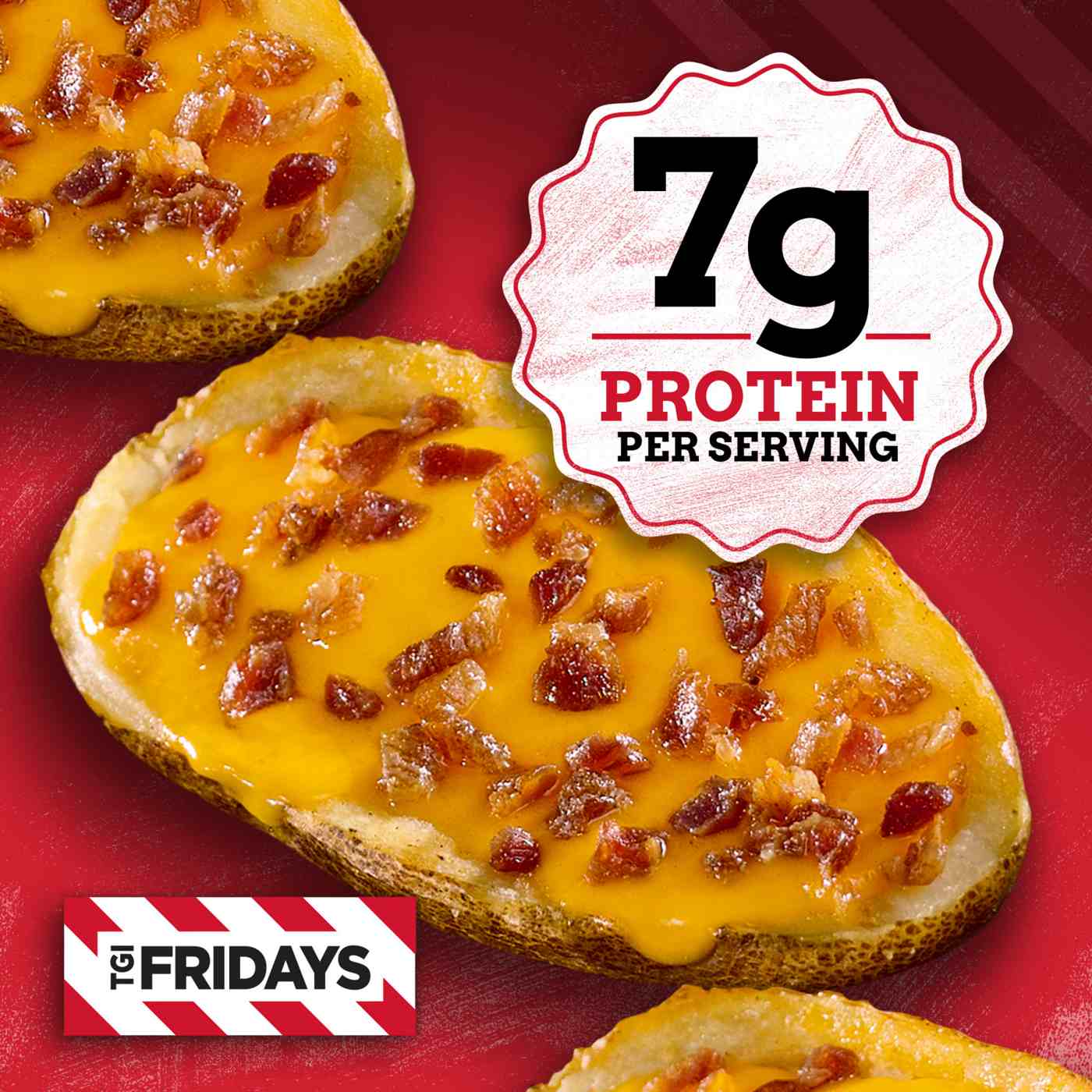 TGIF TGI Fridays Cheddar & Bacon Loaded Potato Skins, Frozen Appetizer; image 9 of 9