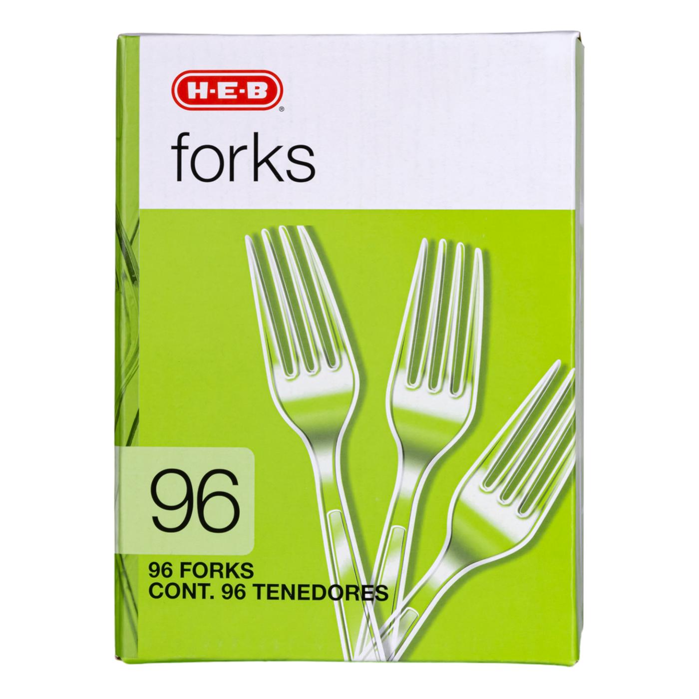 H-E-B Plastic Forks - Clear; image 1 of 5