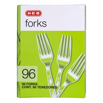 H-E-B Plastic Forks - Clear, 96 ct