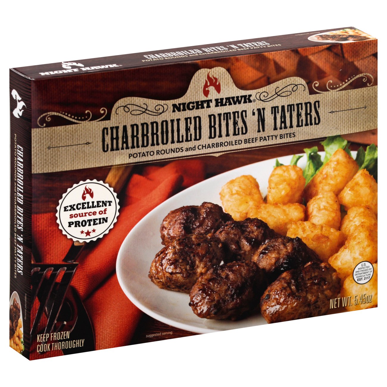 Night Hawk Charbroiled Bites 'N Taters Frozen Meal, 5.45 oz