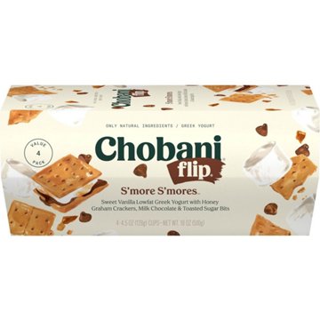 Chobani Flip Low-Fat S'more S'mores Greek Yogurt, 4 ct
