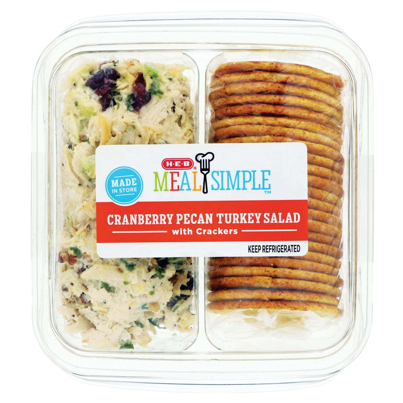 Meal Simple by H-E-B Snack Tray - Cranberry Pecan Turkey Salad & Wheat Crackers; image 1 of 2