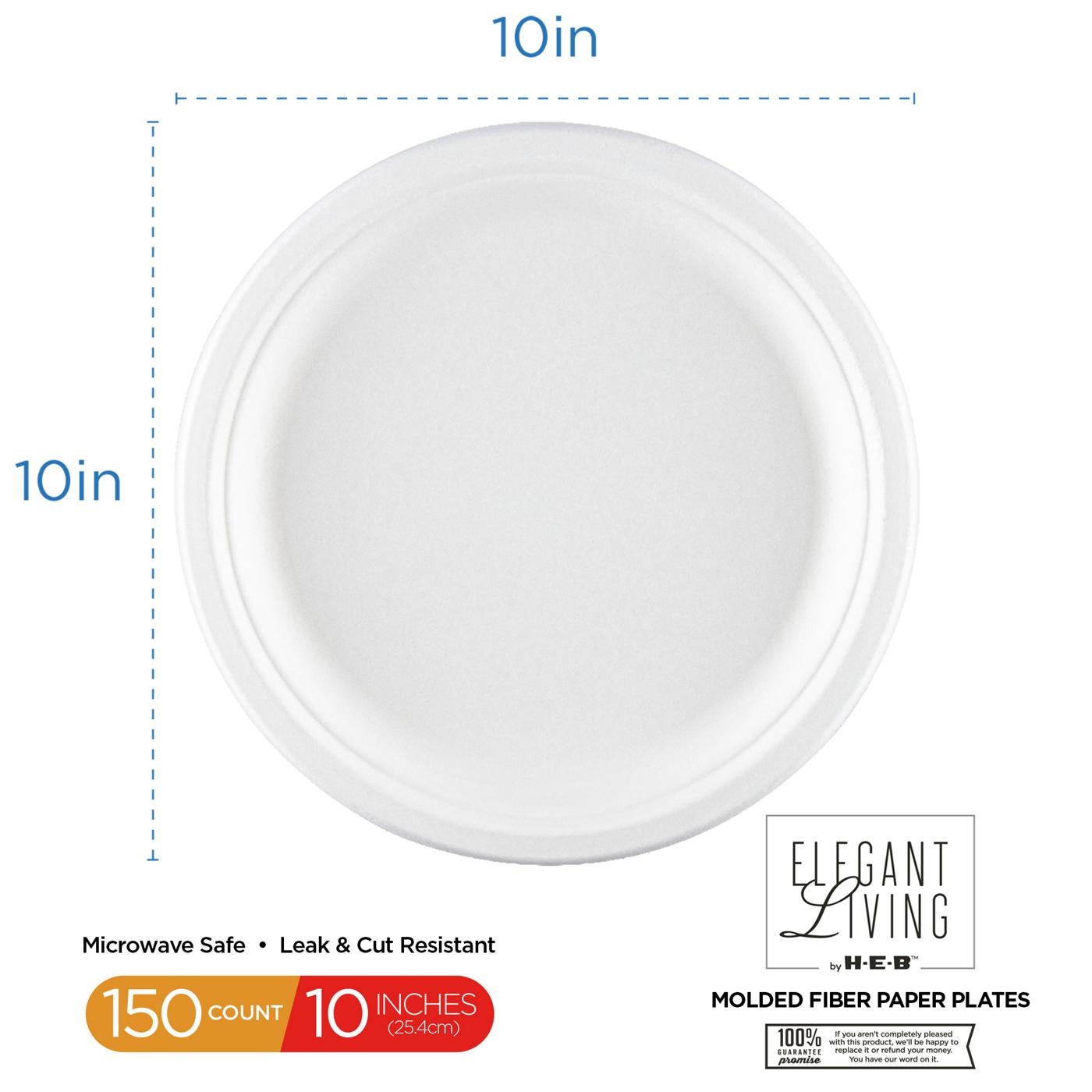Elegant Living by H-E-B 10" Round Paper Plates - Value Pack; image 4 of 4