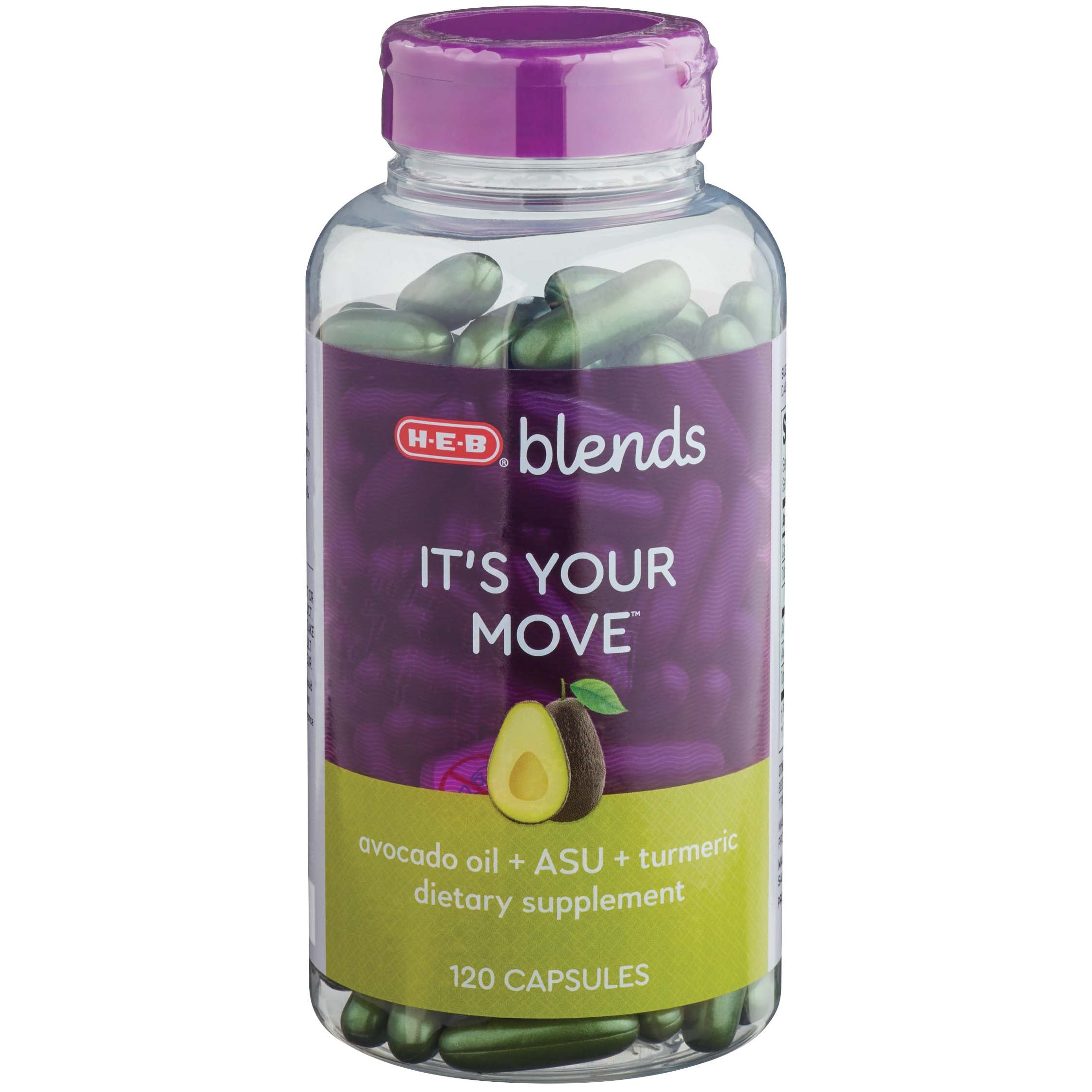 HEB Blends It's Your Move Avocado Oil + ASU + Turmeric Capsules